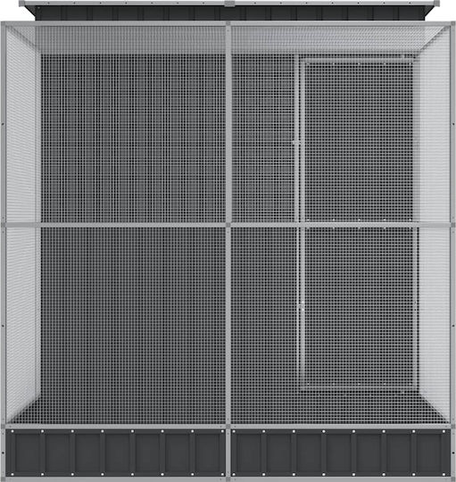 vidaXL Vogelkäfig 209x203x216cm. Silber