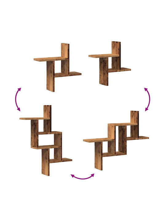 Wall Shelves Brown 2 Pieces 38x12x38 cm
