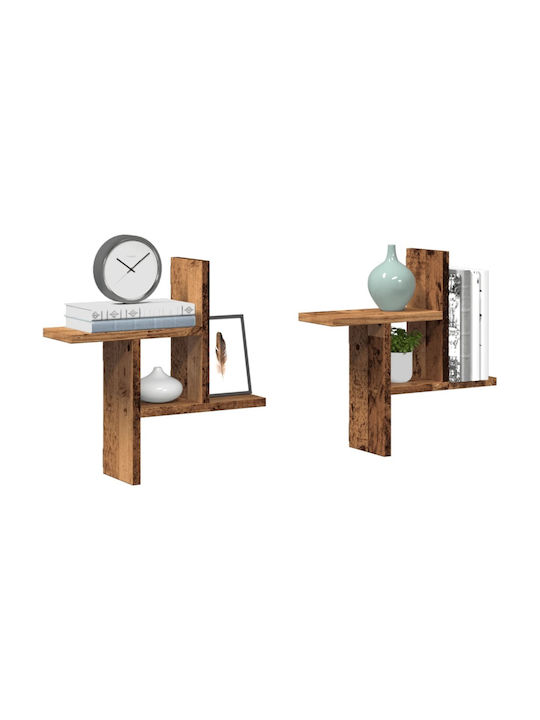 Wall Shelves Brown 2 Pieces 38x12x38 cm