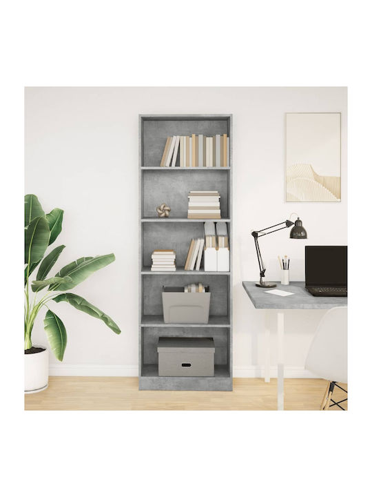 Bookcase Grey 60x24x176cm