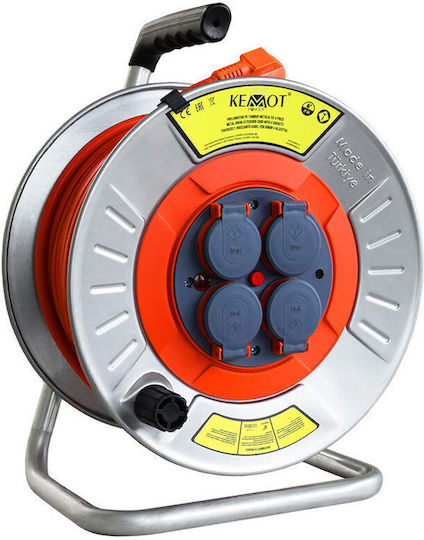 Tambur electric prelungitor 4 prize monofazat 3 x 2,5 mm² lungime 20 m IP44