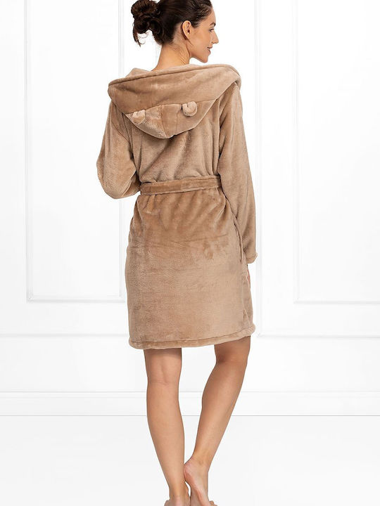 Momenti Per Me Winter Damen Bademantel Beige