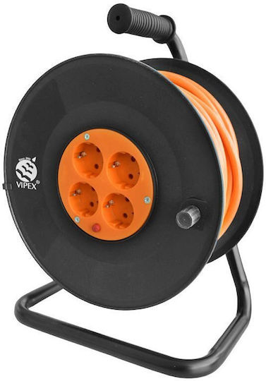 Elektrische Kabeltrommel 3x1,5mm Länge 25m 4 Steckdosen Schwarz
