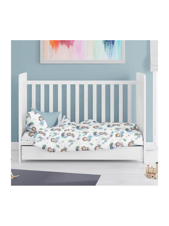 Dimcol Bettdecke Für Krippe Baumwolle Blau Himmelblau 120x160cm