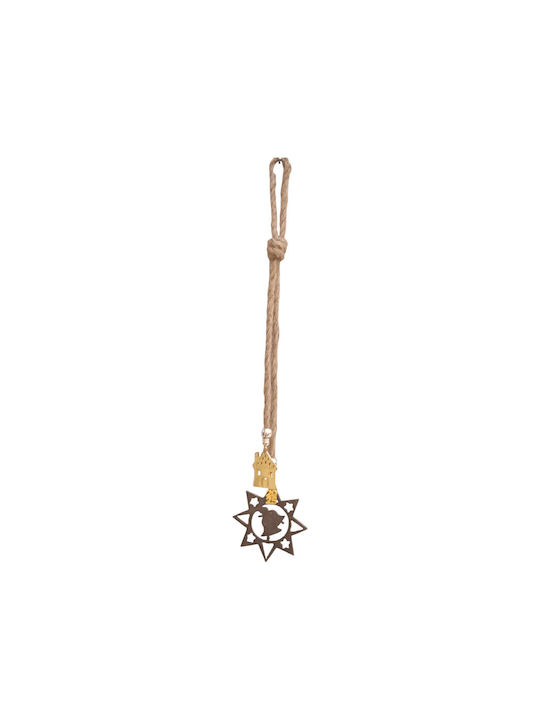 Kalliopi Silver Handmade Hanging Lucky Charm Star Yellow 2025 1pcs