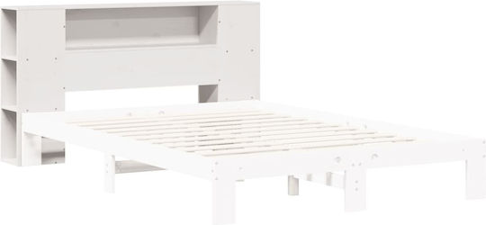 vidaXL Hölzernes Kopfstütze für Betten Weiß 141x82cm