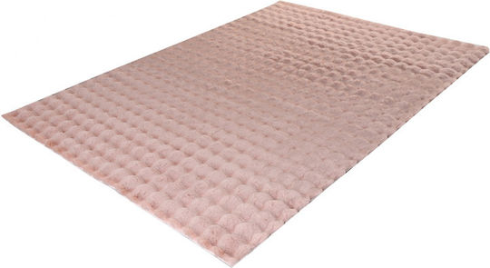 Tzikas Carpets 26164-055 Teppich Rund Synthetisch,Polyester/Cotton/Leather Pink