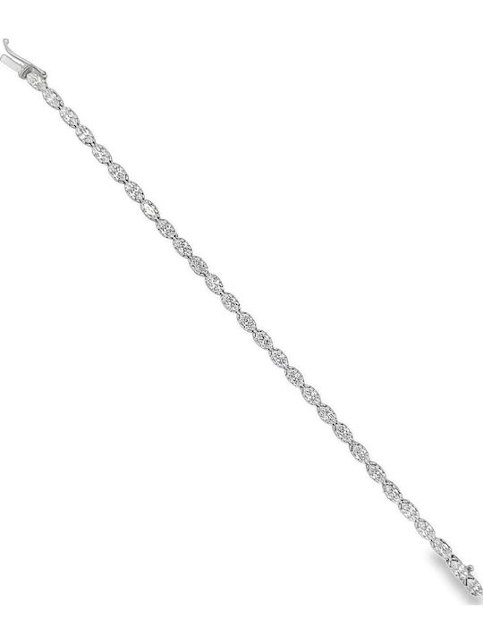 Xryseio Women's Bracelet Riviera made of White gold 14K with Zircon
