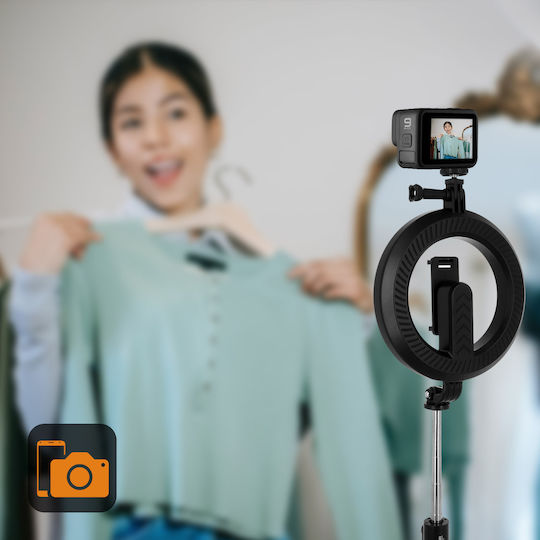 Smartphone Ringlicht Selfie-Stick Stativ Bluetooth Linq Schwarz