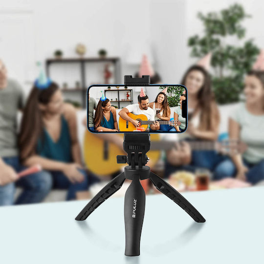 Tripod Smartphone Attachment Flash & Microphone 180° Angle Non-slip Puluz Black