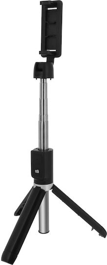 Bluetooth Wireless Selfie Stick Adjustable Height Tripod Function Black