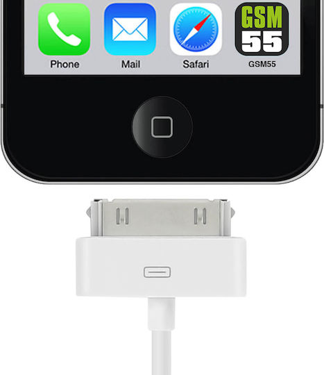 Usb Cable Apple Connector 30-pin White
