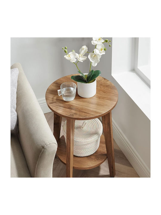 Round Side Table Wooden Beige L40xW40xH50cm.