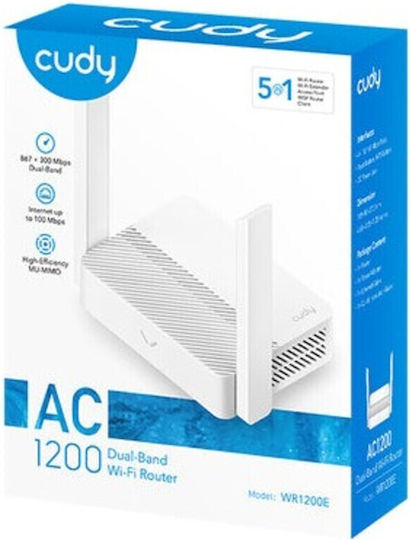Cudy WR1200Ε v1 Ασύρματο Router Wi‑Fi 5 με 4 Θύρες