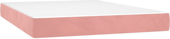Vidaxl Taschenfederkernmatratze Rosa 140x220x20cm Samt 1 Stk Doppel Rosa