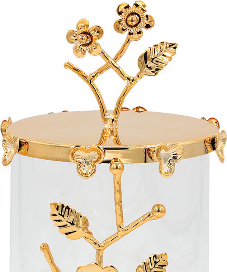 Keskor Φοντανιέρα Μεταλλική με Καπάκι 14x14x24cm Χρυσή Keskor Φοντανιέρα Μεταλλική με Καπάκι 14x14x24cm Χρυσή