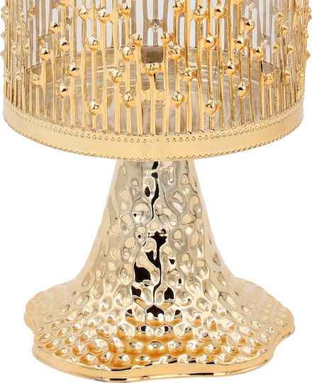 Keskor Φοντανιέρα Metallisch mit Deckel 10x10x32cm Gold