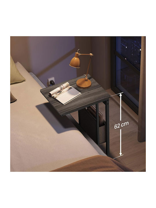 Side Table with Built-in Outlets & USB 40x30x62 Vasagle LET356K02 Wood Metal