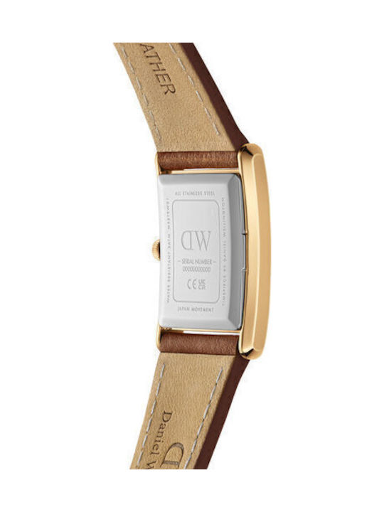 Daniel Wellington Durham Γυναικείο Ρολόι 22mm Μπαταρίας με Καφέ Δερμάτινο Λουράκι