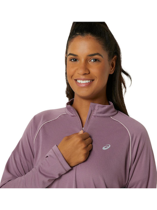 Icon Women's Blouse Long Sleeve with Zipper Purple