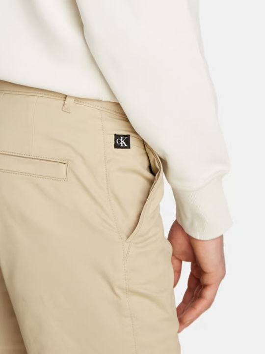 Trousers Chino Elastic in Slim Fit Pale Khaki