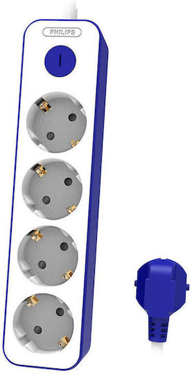 Philips Led Power Strip 4 Outlets Double Switch 1.5 M Length Child Protection