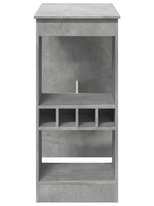 Vidaxl Bar Table Shelves Gray Concrete 90x47.5x103.5cm Engineered Wood 1 Piece Gray