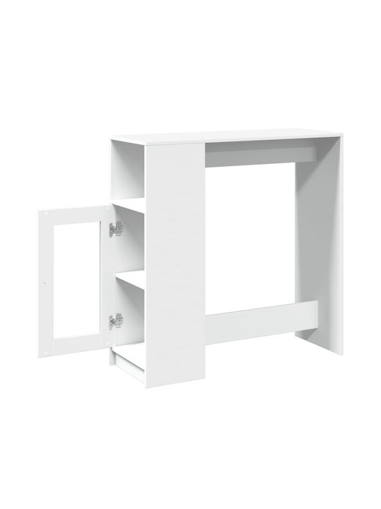 Vidaxl Bar Table with Shelves White 101x40x103.5cm Engineered Wood 1 Piece White