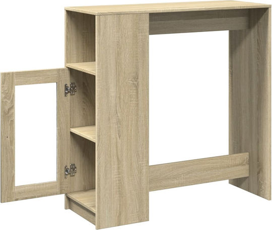Vidaxl Бар Маса Рейки Сонома Дъб 101x40x103,5см Разтегателна Дърво 1 Бр Кафяв