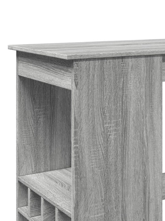 Vidaxl Τραπέζι Μπαρ Γκρι Sonoma 90x47,5x103,5cm Επεξεργ Ξύλο 1 Τεμ Γκρι