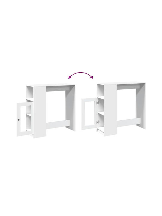 Vidaxl Bar Table with Shelves White 101x40x103.5cm Engineered Wood 1 Piece White