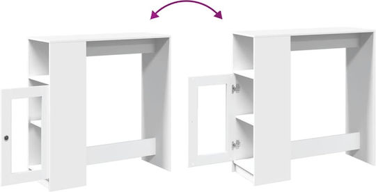 Vidaxl Bar Table with Shelves White 101x40x103.5cm Engineered Wood 1 Piece White