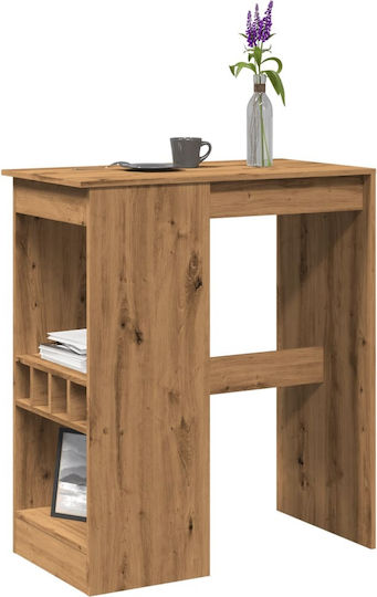 Vidaxl Bar Table Oak Rails 90x47.5x103.5cm Processed Wood 1 Piece Brown