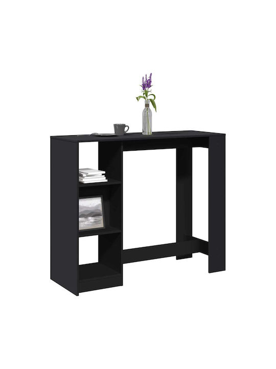 Vidaxl Console Table Shelf Black 124x46x103.5cm Engineered Wood 1 Pc Black