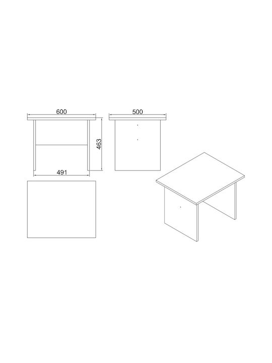 Γραφείο Elmstead Ξύλινο Οξιά/μαύρο 60x50x46.3εκ.