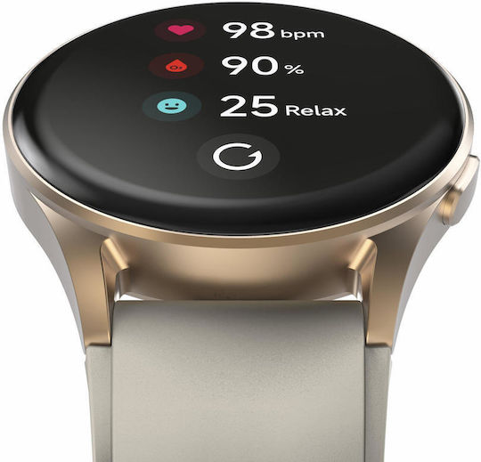 HAMA 8900 Aluminium 45mm Waterproof Smartwatch with Heart Rate Monitor (Gray-Gold)