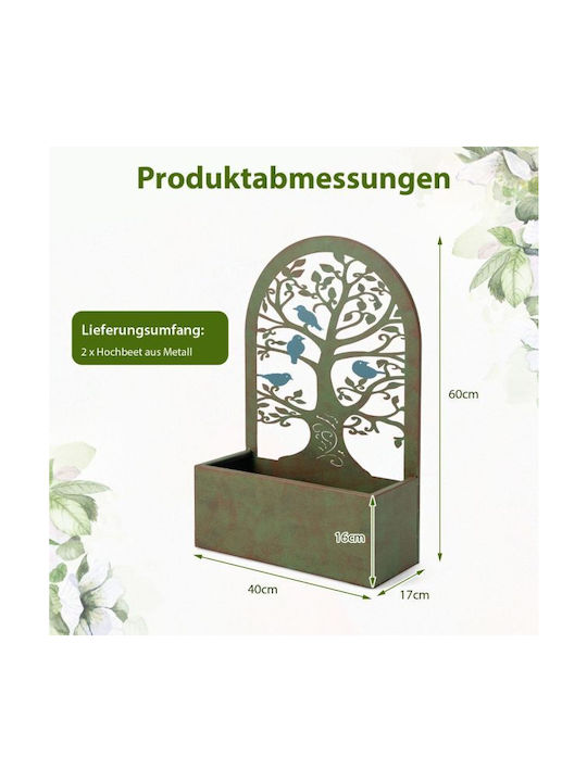 Costway Planter Box Metal De bronz 40x17x60cm.