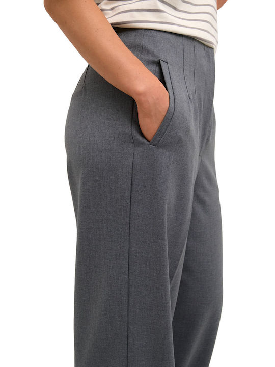 Damen Hoch tailliert Stoff Hose Gray