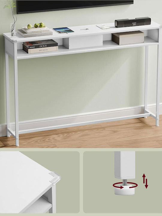 Console Table Wood & Metal White L120xW25xH81cm