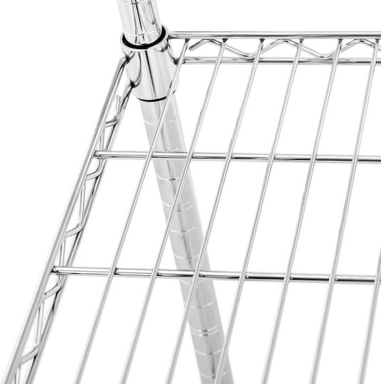 Chromed Workshop Shelf 4 Wire Shelves Up To 1 Ton 1000 Kg 90x45x180 Cm