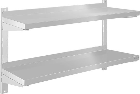 Double Wall-mounted Steel Shelf Adjustable Height 80cm