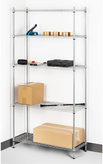 Gray Wire Mesh Storage Rack 180x90x35cm Up To 150kg