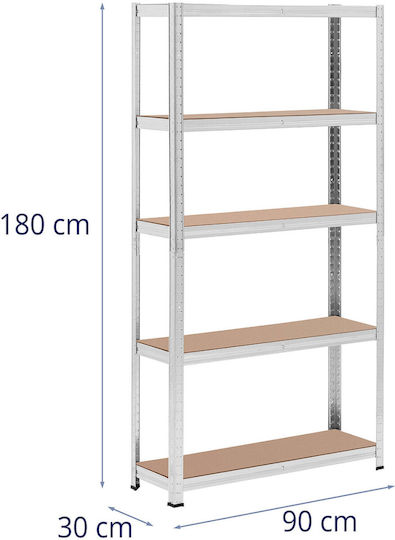 Метален рафт за съхранение 5 рафта 875 кг 90 x 30 x 180 см сив 2 бр
