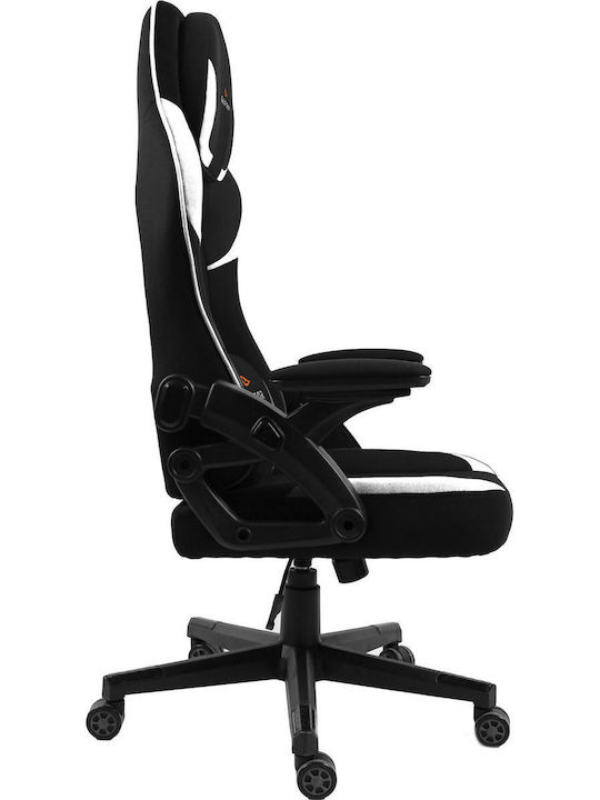 Raptor Fury Fabric Gaming Chair with Adjustable Arms Black / White