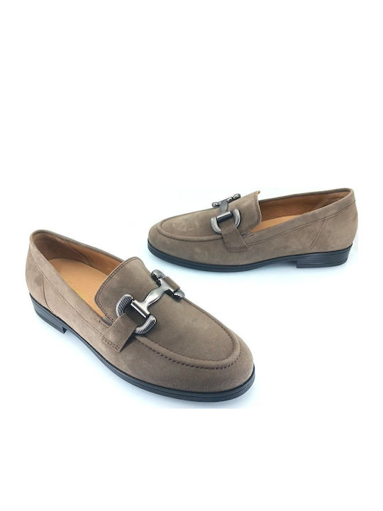 Δερμάτινα Γυναικεία Loafers σε Καφέ Χρώμα