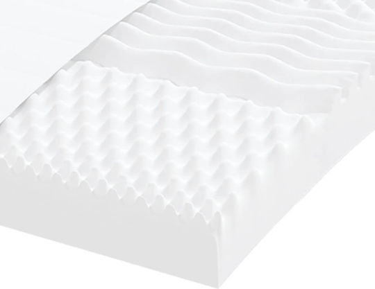 7-Zonen-Schaummatratze Härtegrad 20 ILD Weiß 200x220cm 1 Stk Doppel Weiß