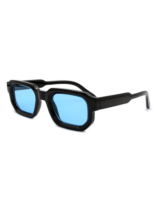 Awear Sosa Sunglasses with Black Plastic Frame and Light Blue Lens