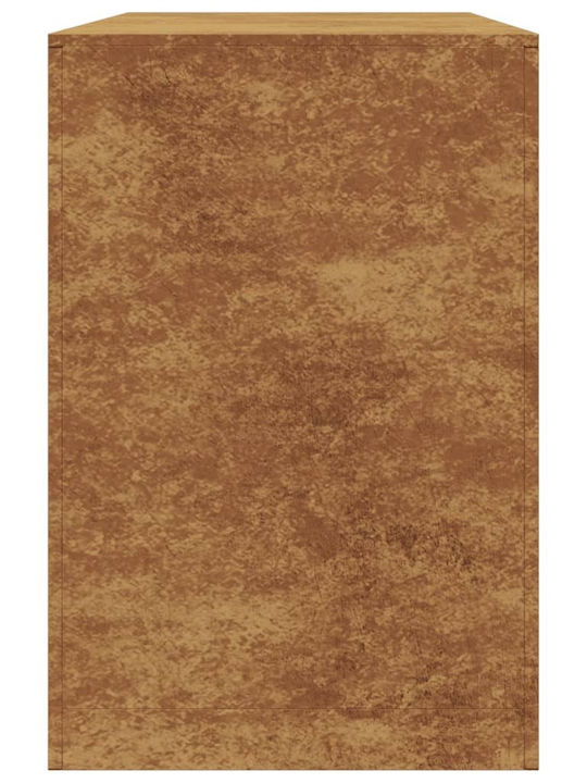 vidaXL Inox Shelf Wood Storage 100x40x60cm Brown