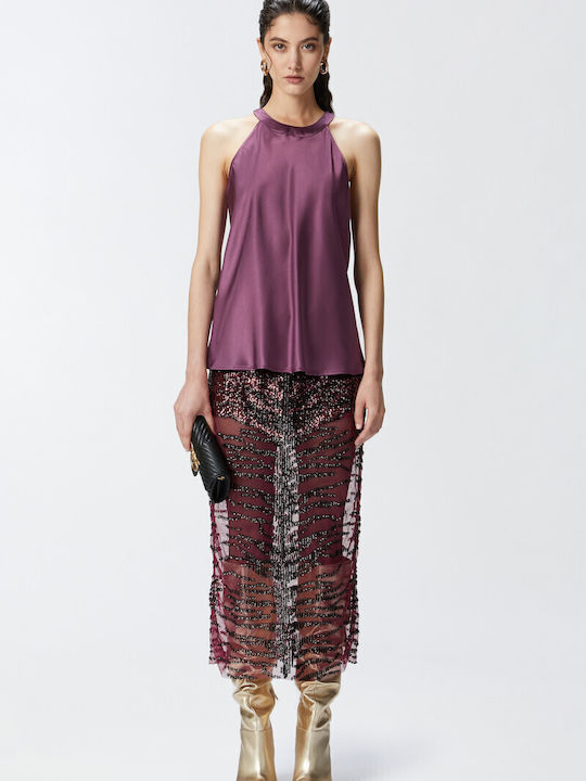 Gonna Midi Skirt with Tulle Wine