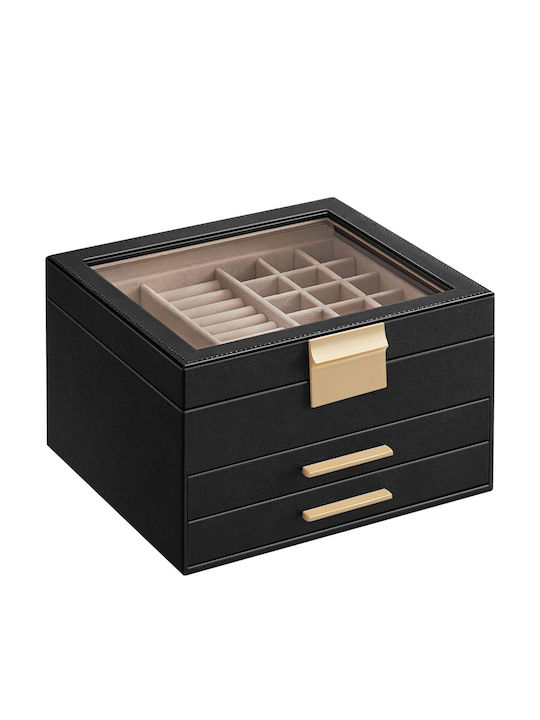 Jewellery Box with Drawers 23.1x20.3x13.5 Songmics Jbc239b03